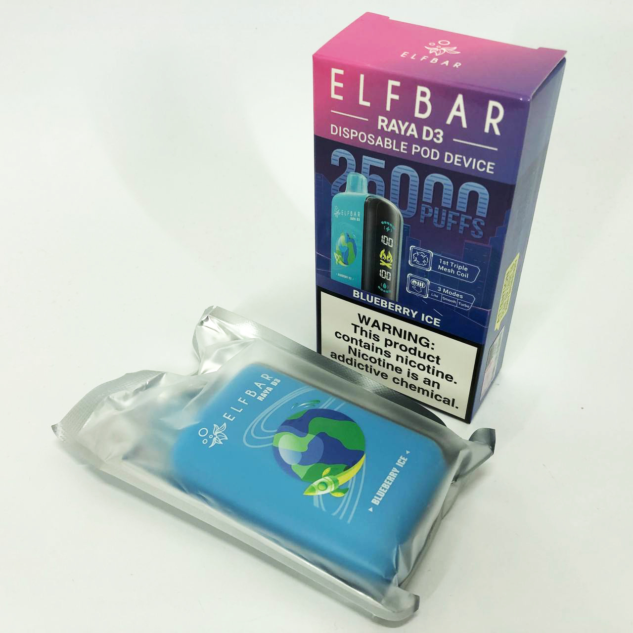 Elf Bar Raya D3 25000. Черника (Blueberry Ice)