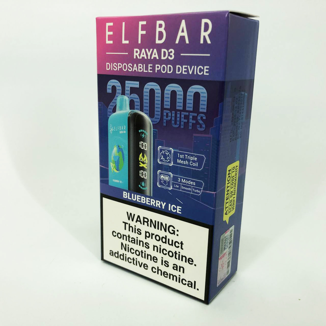 Elf Bar Raya D3 25000. Черника (Blueberry Ice)