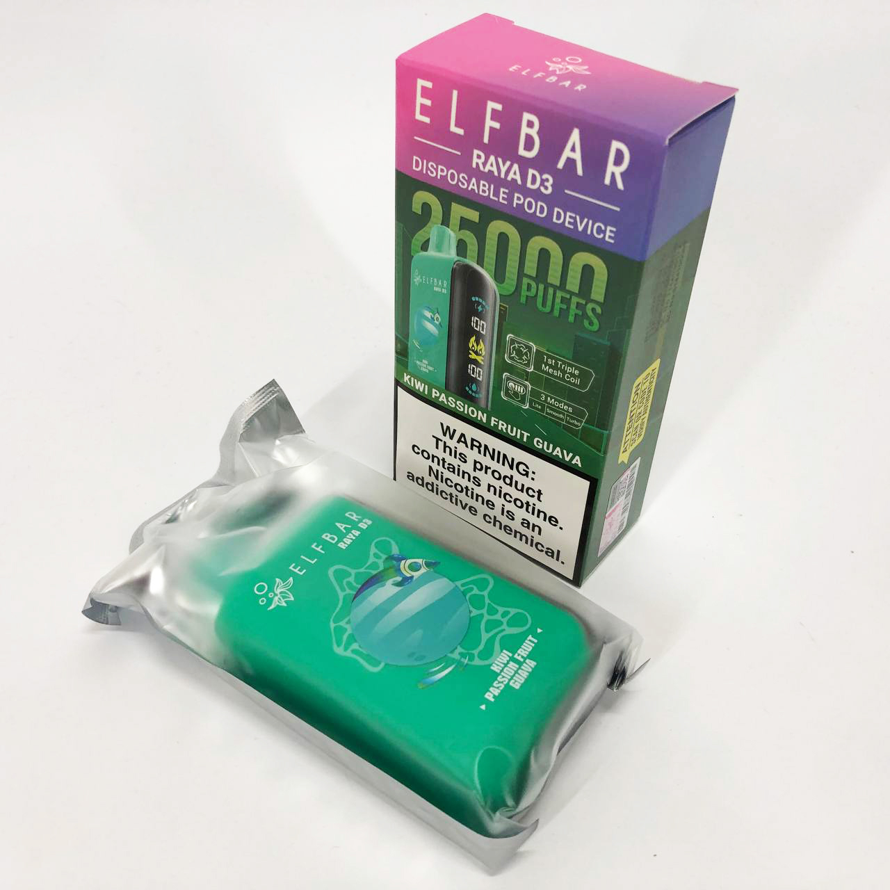 Elf Bar Raya D3 25000. Киви Маракуйя Гуава (Kiwi Passion Fruit Guava)
