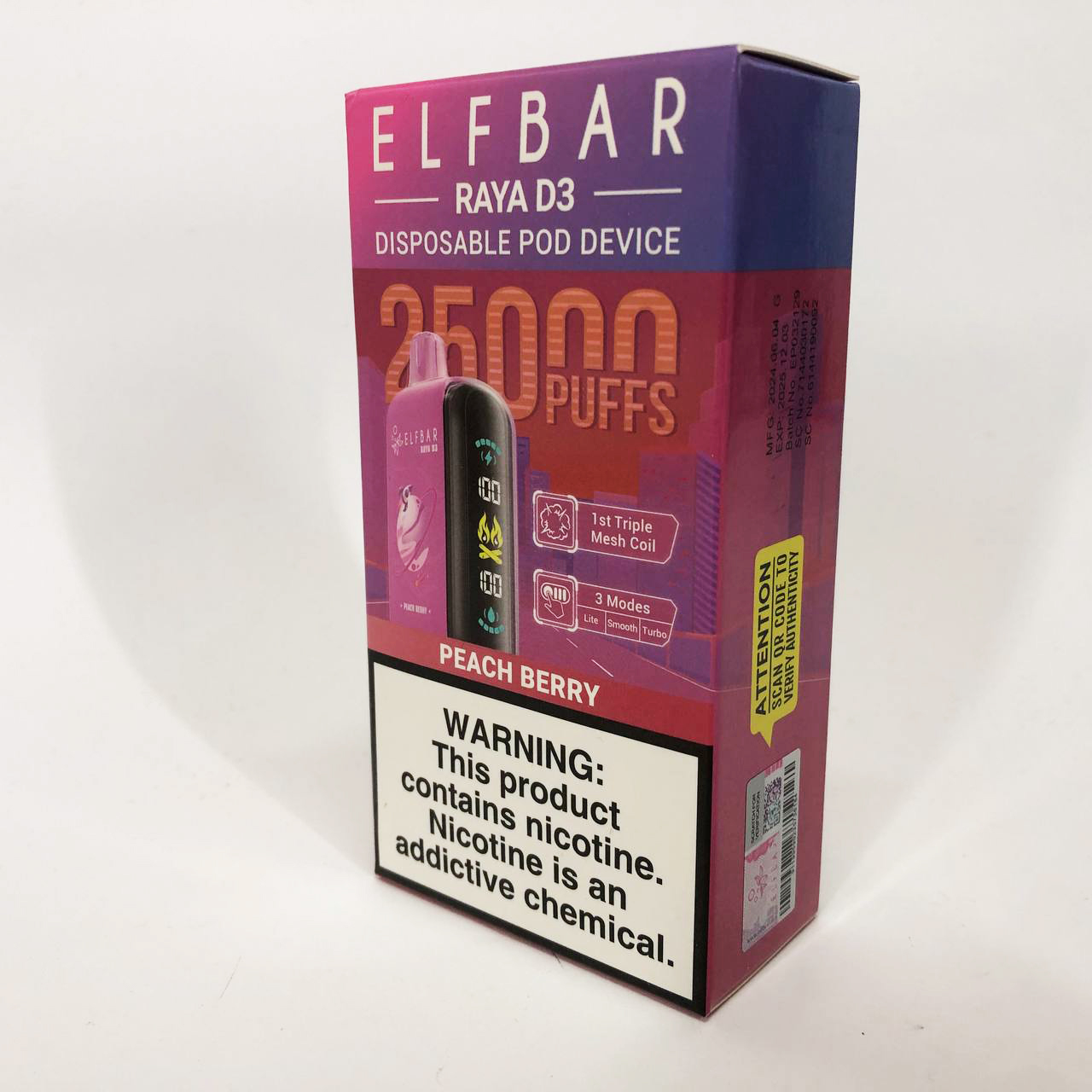Elf Bar Raya D3 25000. Персик Ягоды (Peach Berry)