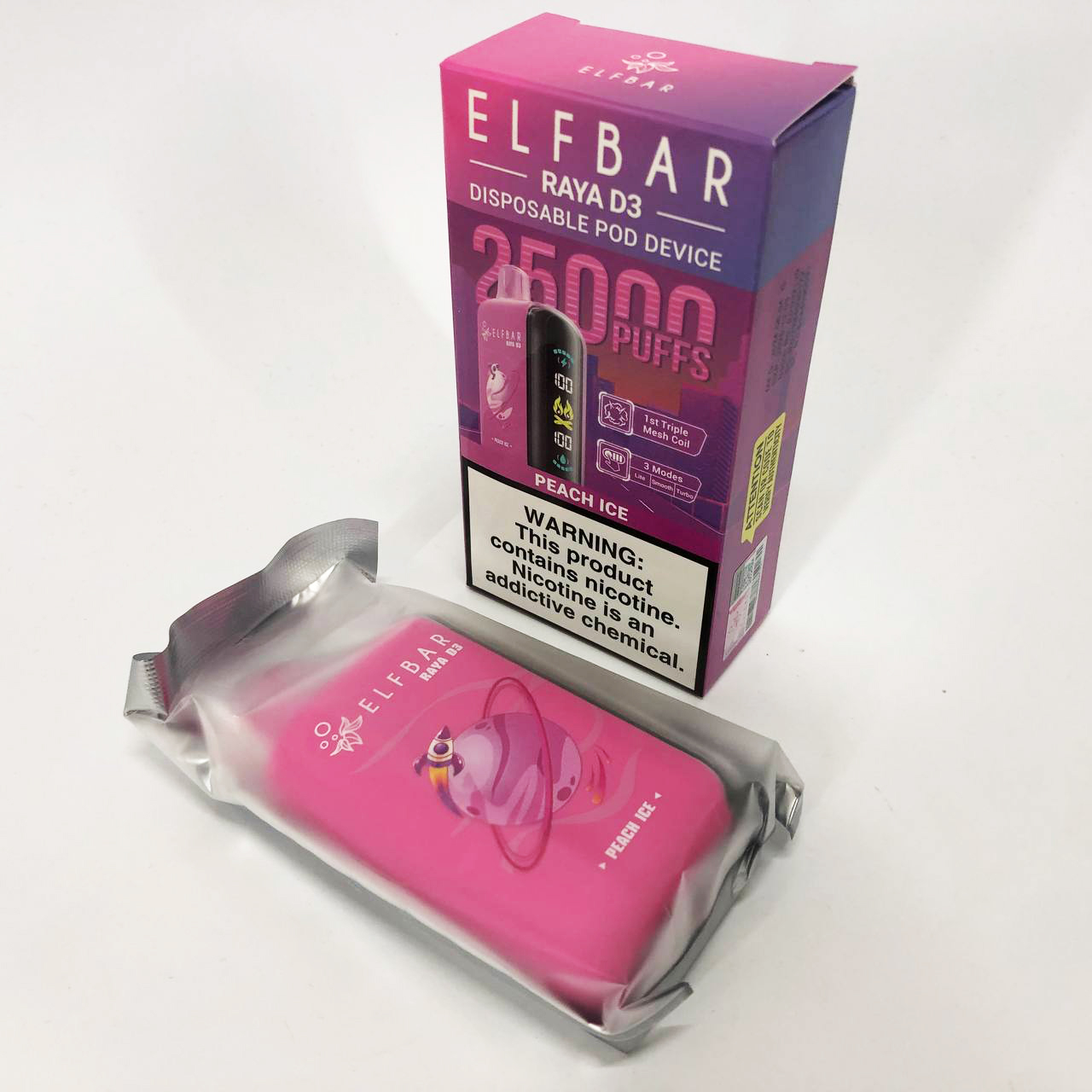 Elf Bar Raya D3 25000. Персик (Peach Ice)