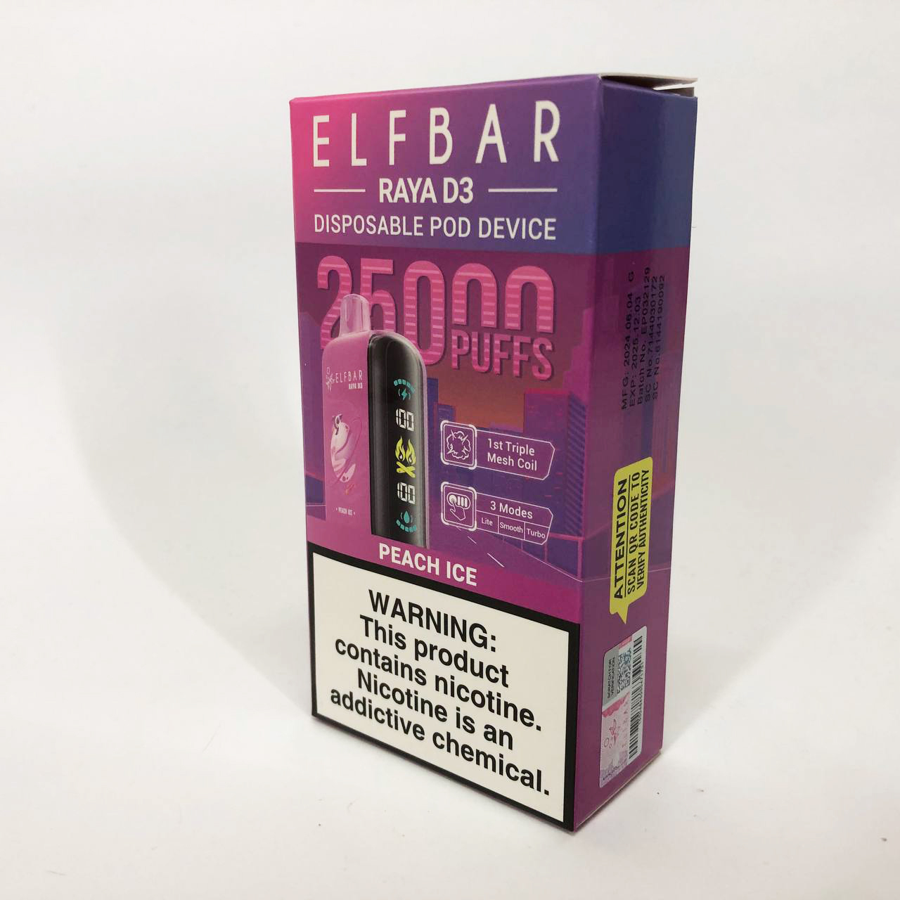 Elf Bar Raya D3 25000. Персик (Peach Ice)