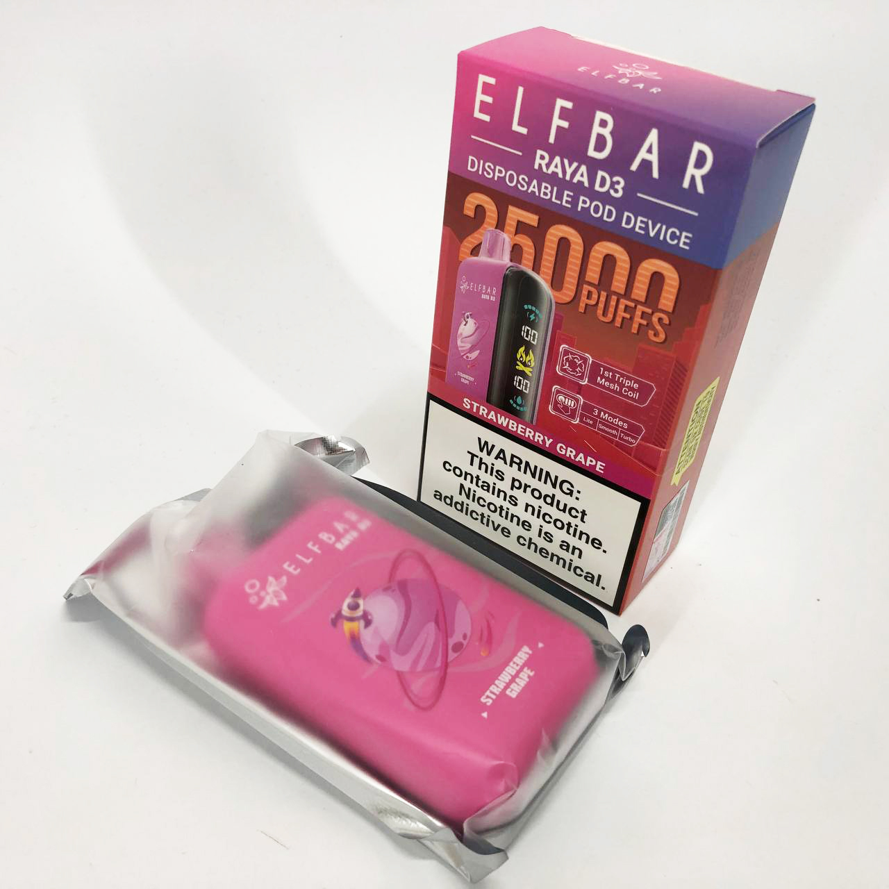 Elf Bar Raya D3 25000. Клубника Виноград (Strawberry Grape)