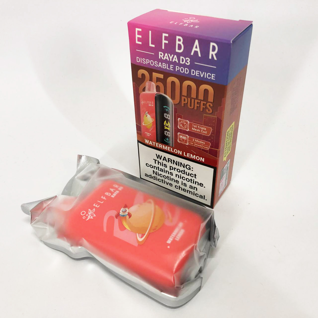 Elf Bar Raya D3 25000. Арбуз Лимон (Watermelon Lemon)
