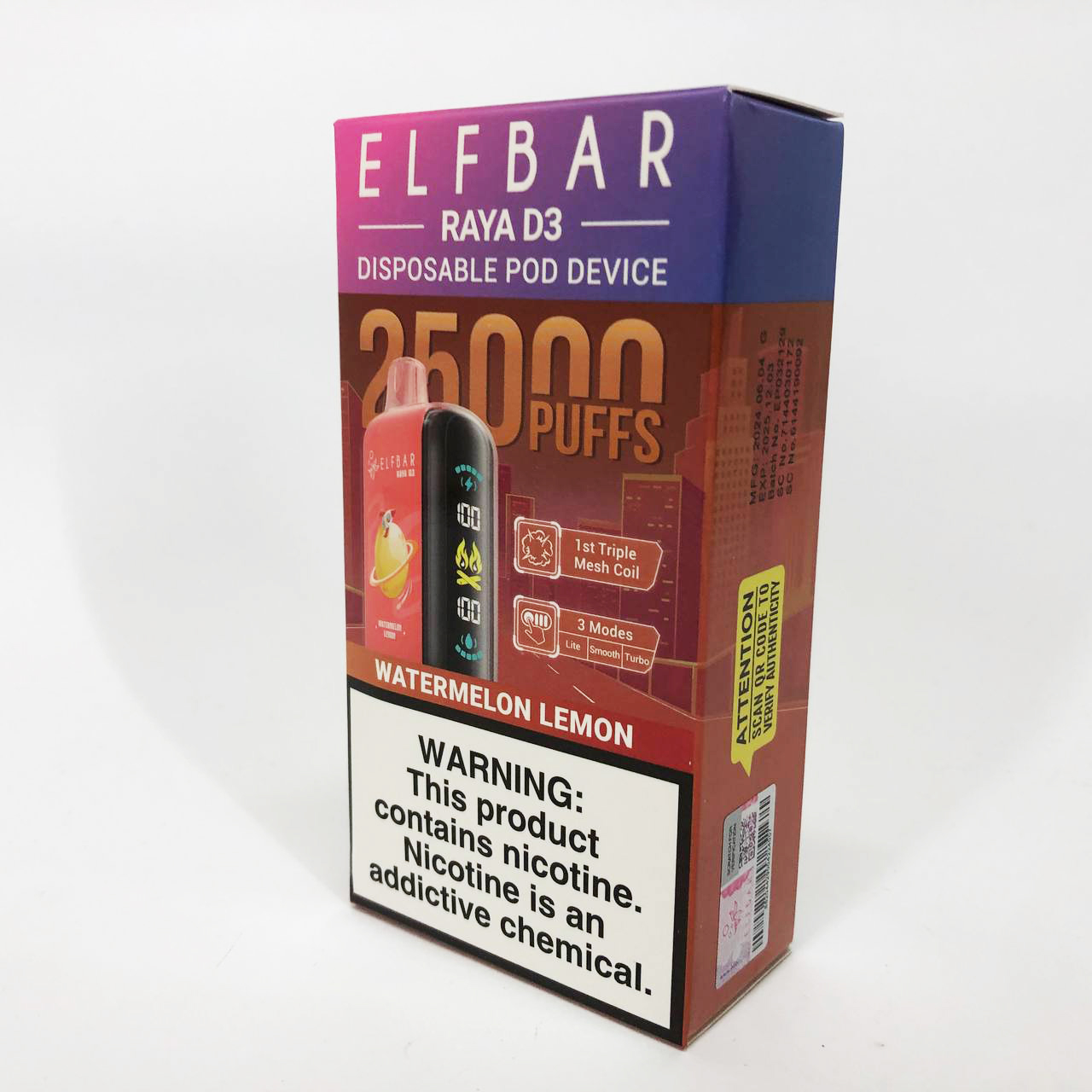 Elf Bar Raya D3 25000. Арбуз Лимон (Watermelon Lemon)