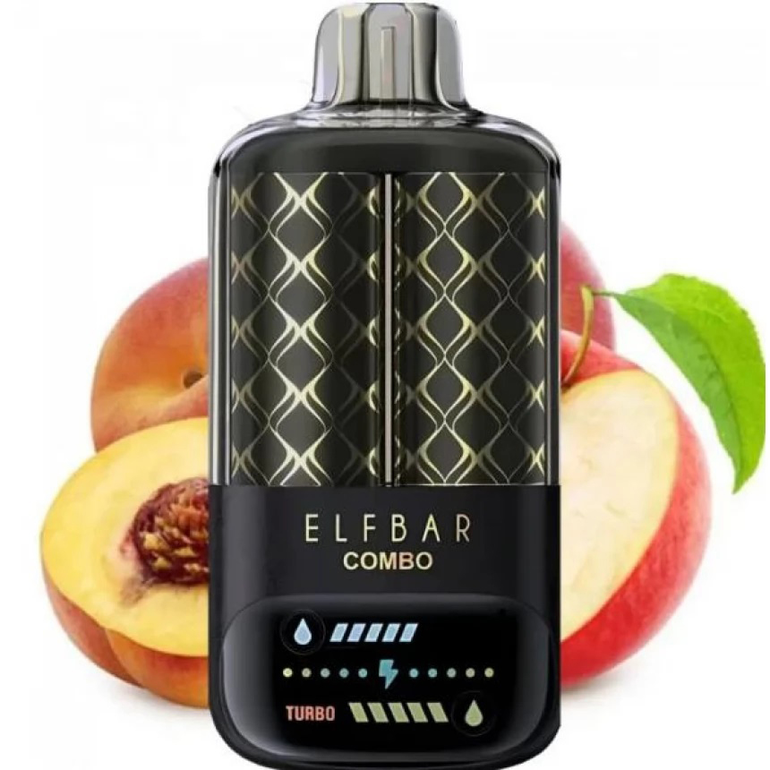 ELF BAR COMBO 25000. Переключение вкусов. Яблоко / Сочный Персик (Apple / Juicy Peach)