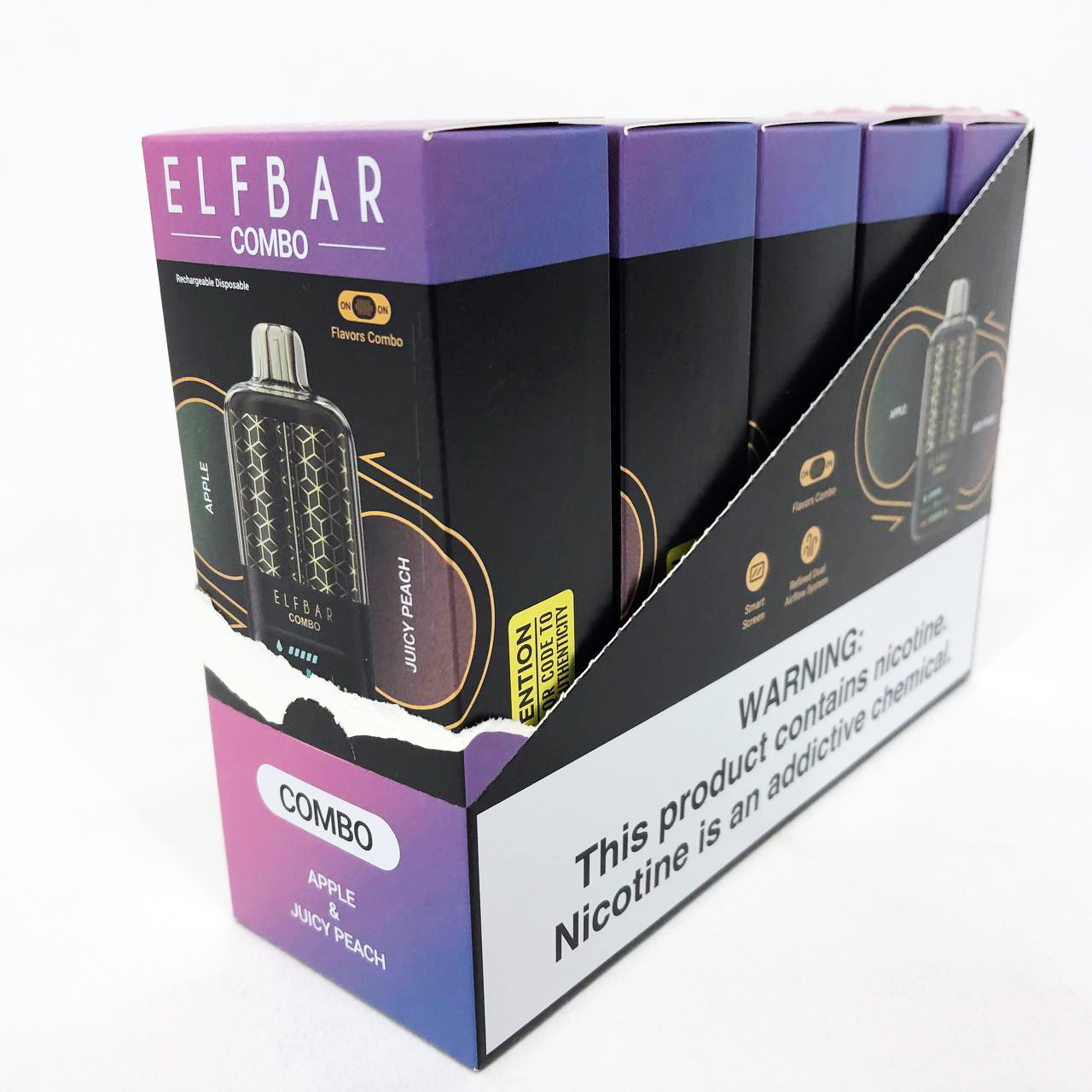 ELF BAR COMBO 25000. Переключение вкусов. Яблоко / Сочный Персик (Apple / Juicy Peach)