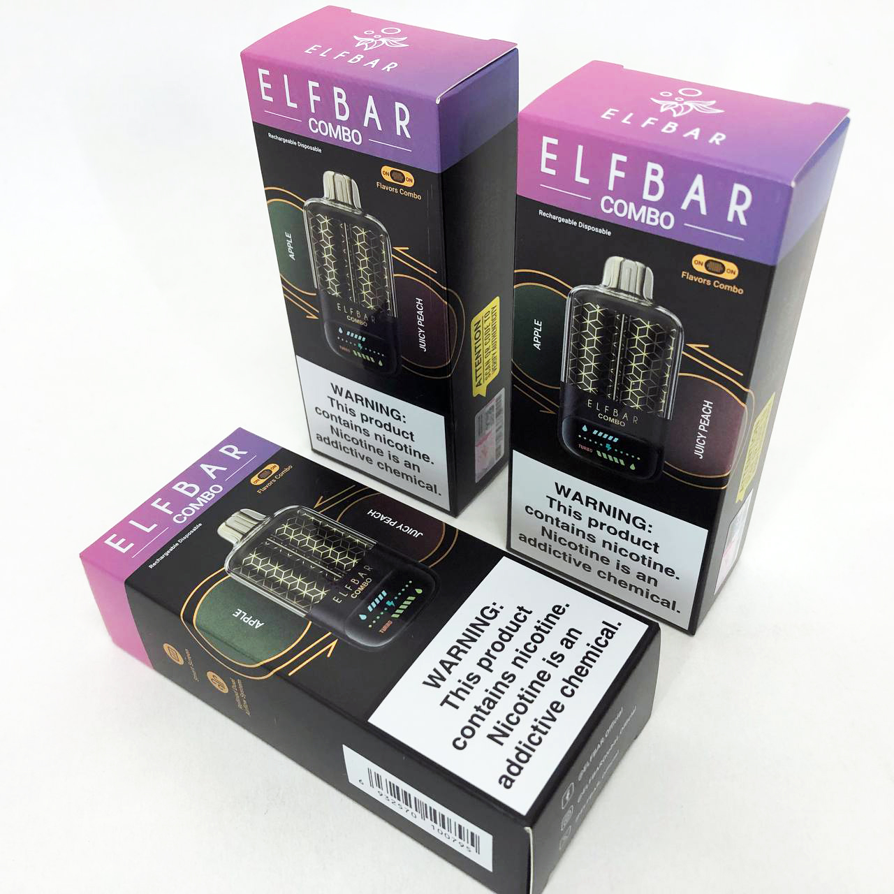 ELF BAR COMBO 25000. Переключение вкусов. Яблоко / Сочный Персик (Apple / Juicy Peach)