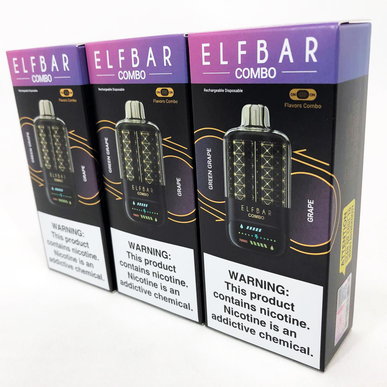 ELF BAR COMBO 25000. Переключение вкусов. Зеленый Виноград / Виноград (Green Grape / Grape)
