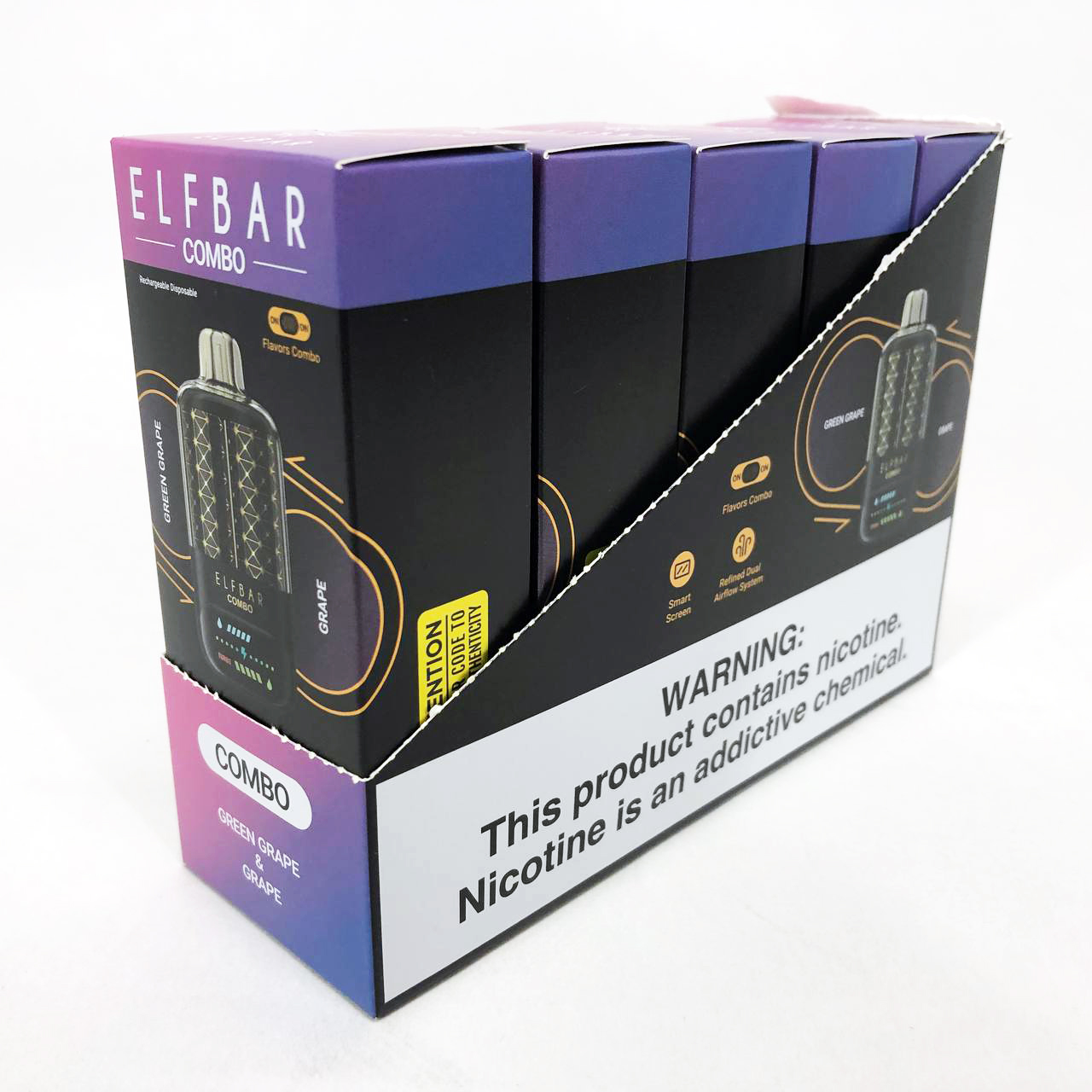 ELF BAR COMBO 25000. Переключение вкусов. Зеленый Виноград / Виноград (Green Grape / Grape)