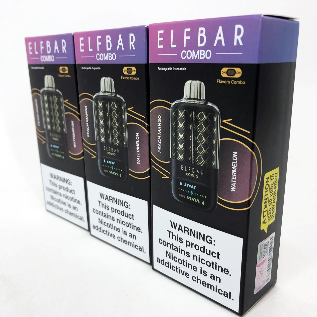 ELF BAR COMBO 25000. Переключение вкусов. Персик Манго / Арбуз (Peach Mango / Watermelon)