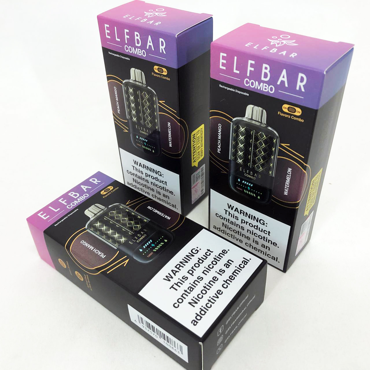 ELF BAR COMBO 25000. Переключение вкусов. Персик Манго / Арбуз (Peach Mango / Watermelon)