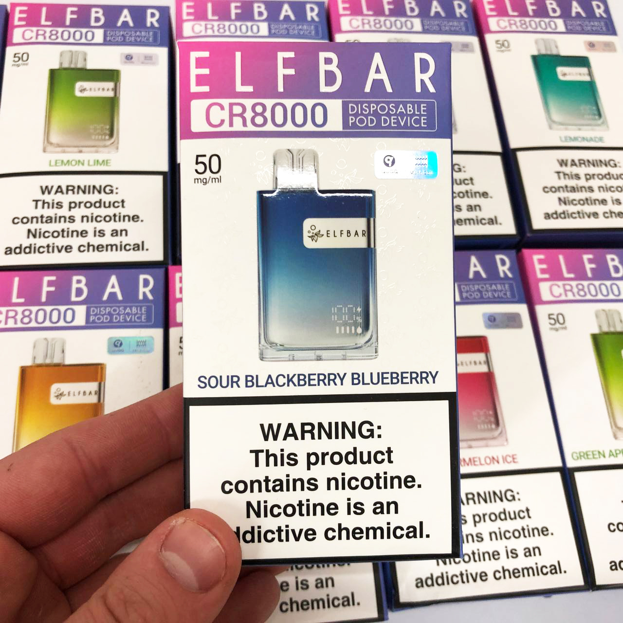Elf Bar CR8000. Кислая Ежевика Черника (Sour Blackberry Blueberry)