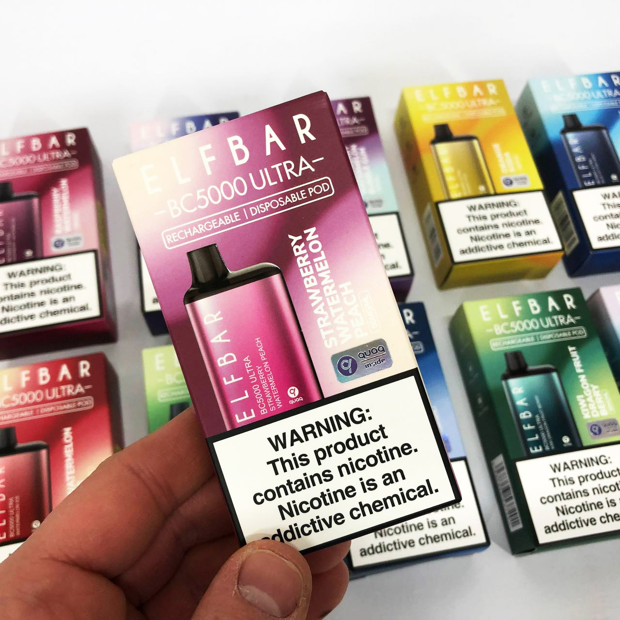 Elf Bar BC5000 Ultra. Клубника Арбуз Персик (Strawberry Watermelon Peach)