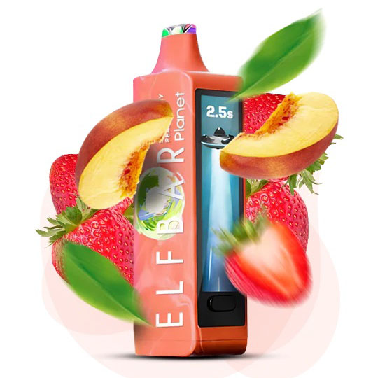 ELF BAR Planet 25000. Клубника Персик (Strawberry Peach)