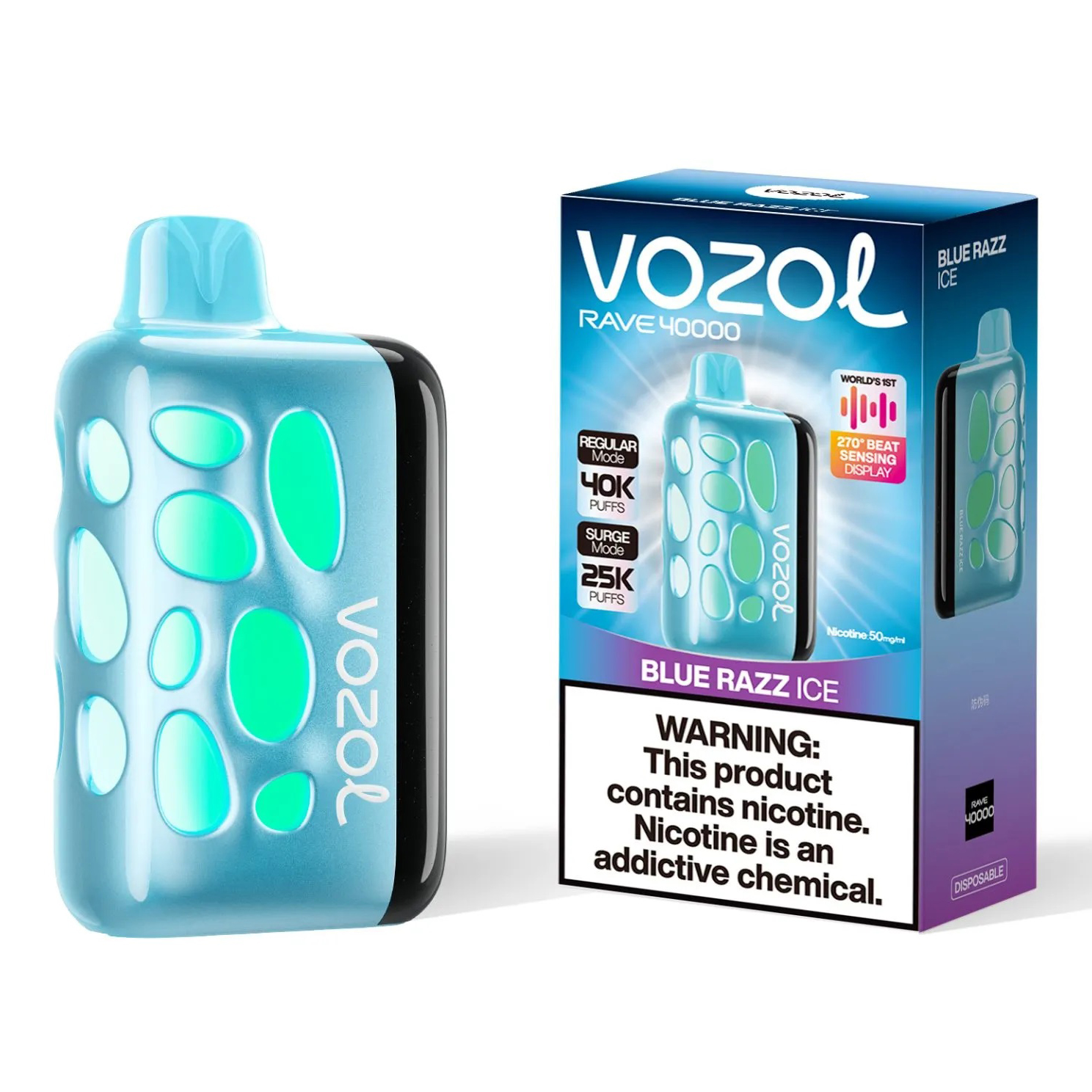 Vozol Rave 40000. (Blue Razz Ice)