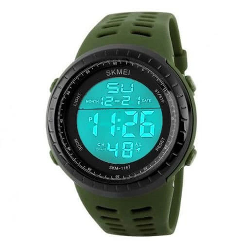 Часы наручные мужские SKMEI 1167AG ARMY GREEN, брендовые мужские часы. Цвет: зеленый