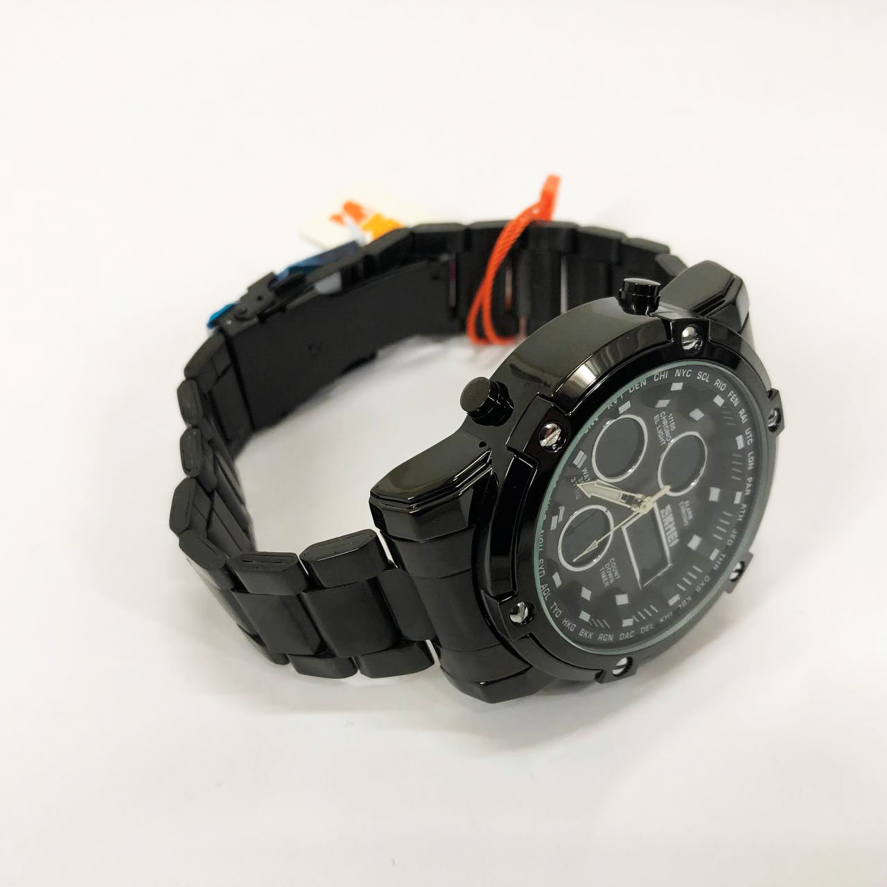 Часы наручные мужские SKMEI 1389BK BLACK, водонепроницаемые мужские часы. Цвет: черный