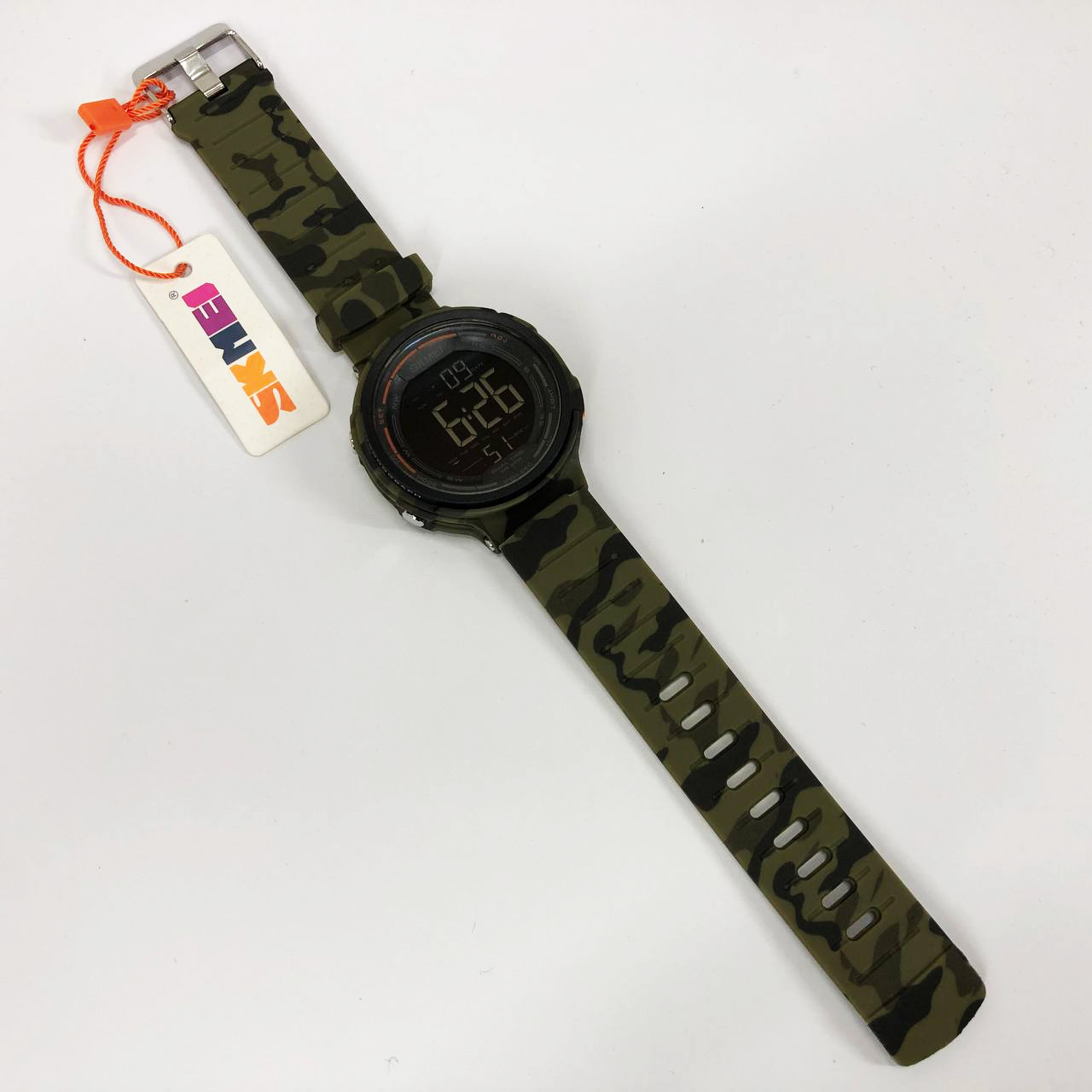 Часы наручные мужские SKMEI 1841CMGN ARMY GREEN CAMO, водонепроницаемые мужские часы. Цвет: зеленый