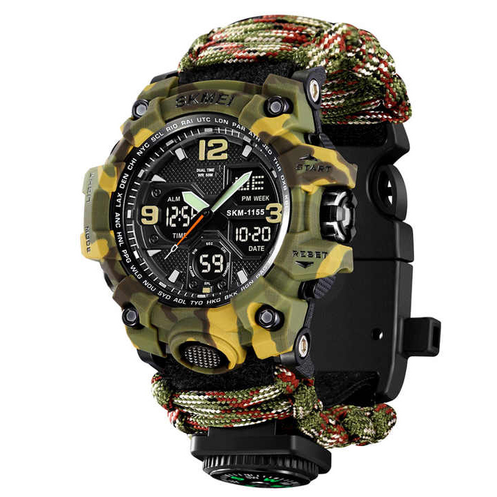 Часы наручные мужские SKMEI 1155BCMGN PARACORD