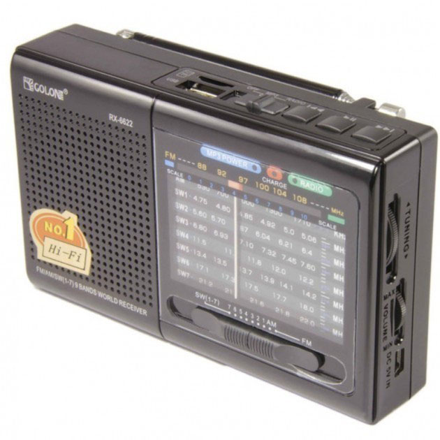 Портативная колонка радио MP3 USB Golon RX-6622. Цвет: черный
