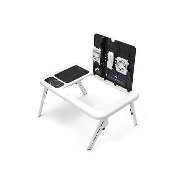 Складной столик для ноутбука LD-09 E-Table, столик с охлаждением 2 USB кулера, Стол подставка с вентиляцией