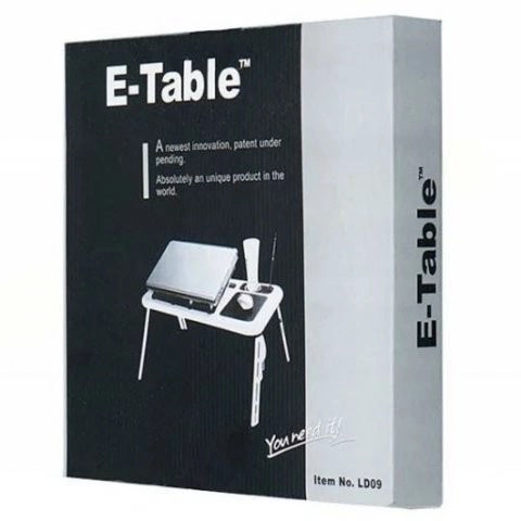 Складной столик для ноутбука LD-09 E-Table, столик с охлаждением 2 USB кулера, Стол подставка с вентиляцией