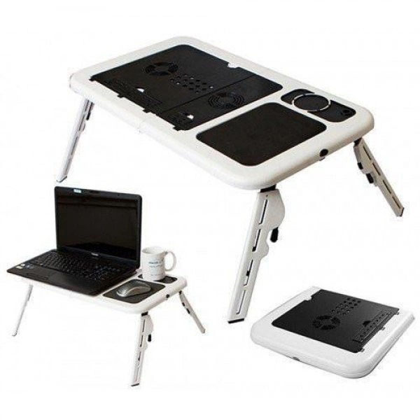 Складной столик для ноутбука LD-09 E-Table, столик с охлаждением 2 USB кулера, Стол подставка с вентиляцией