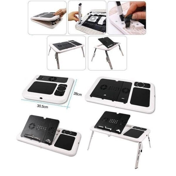 Складной столик для ноутбука LD-09 E-Table, столик с охлаждением 2 USB кулера, Стол подставка с вентиляцией