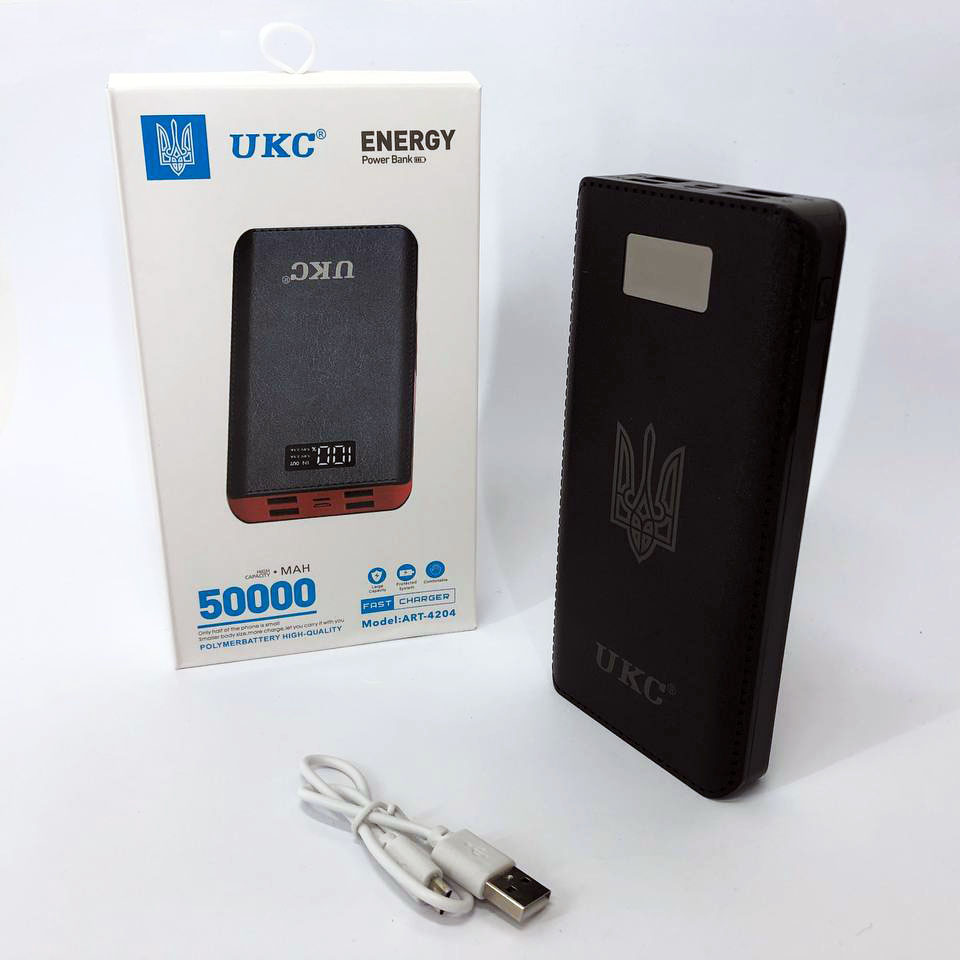 Аккумулятор портативный павербанк POWER BANK UKC ART-4148/4204. 50000mah, 4USB, внешний аккумулятор
