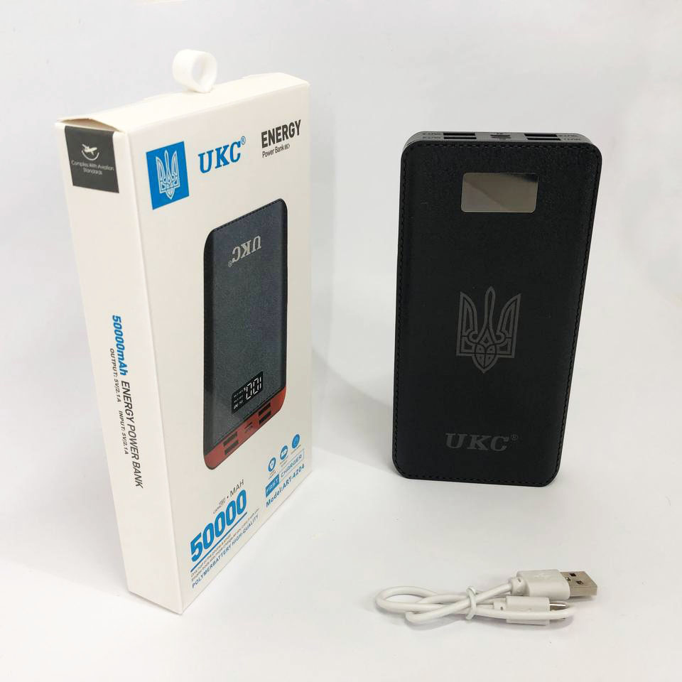 Аккумулятор портативный павербанк POWER BANK UKC ART-4148/4204. 50000mah, 4USB, внешний аккумулятор