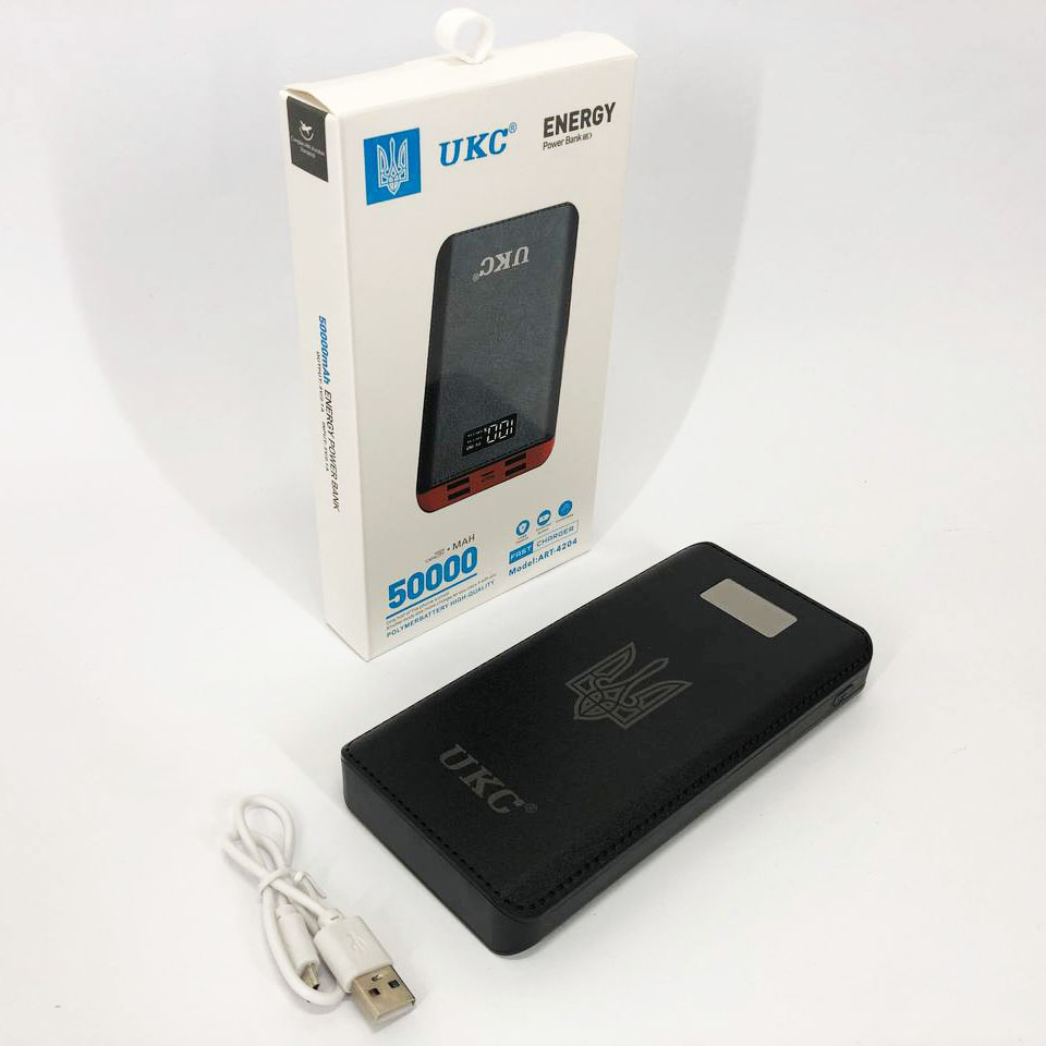 Аккумулятор портативный павербанк POWER BANK UKC ART-4148/4204. 50000mah, 4USB, внешний аккумулятор