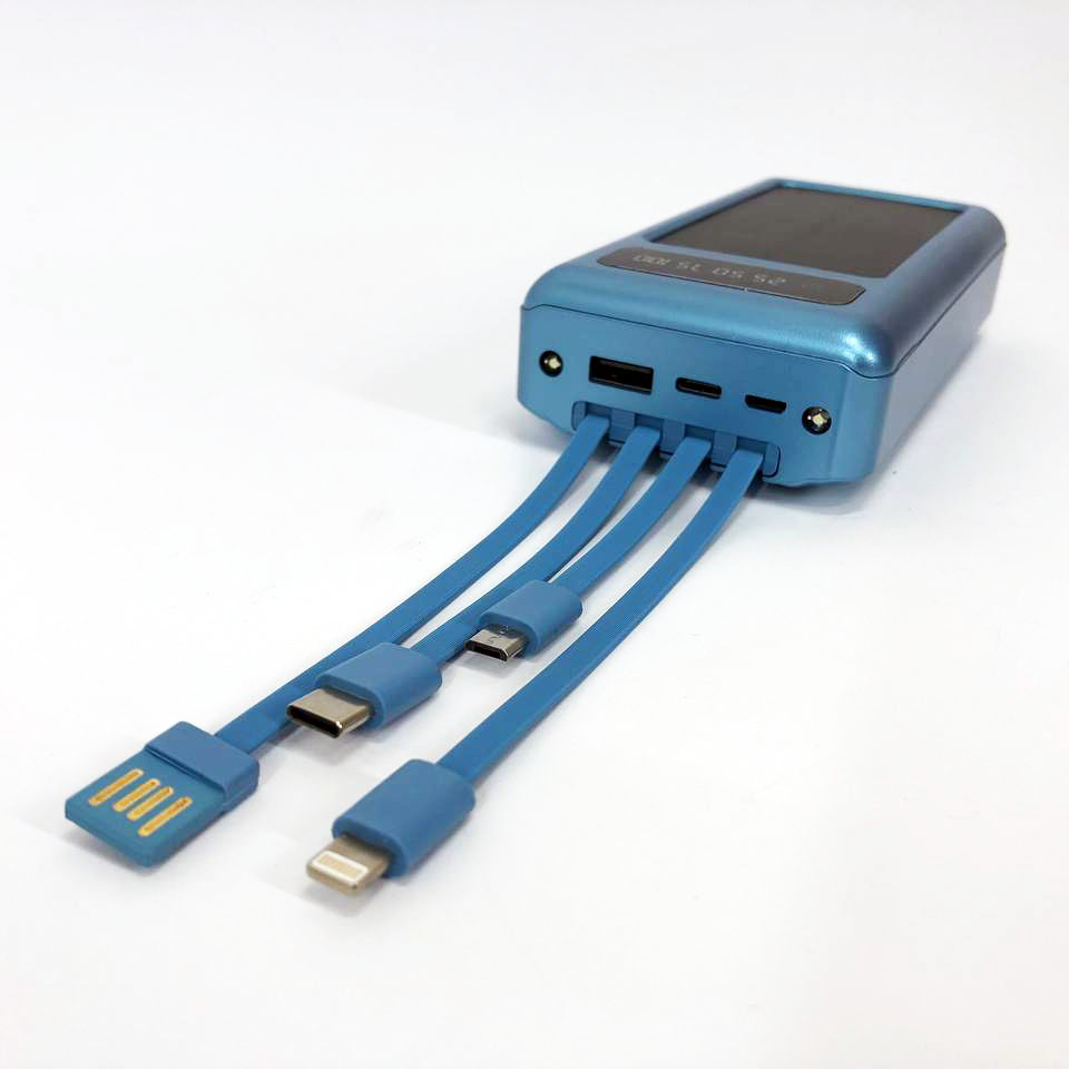 Портативное зарядное устройство на 20000mAh, Power Bank на солнечной батарее, для планшета. Цвет: синий