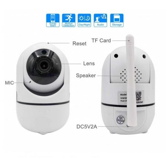 Беспроводная поворотная IP камера WiFi microSD UKC Y13G 1mp с распознаванием лиц