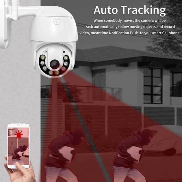 Камера видеонаблюдения IP всепогодная поворотная UKC CAMERA v380 C6 IP 1080p 2.0 mp уличная