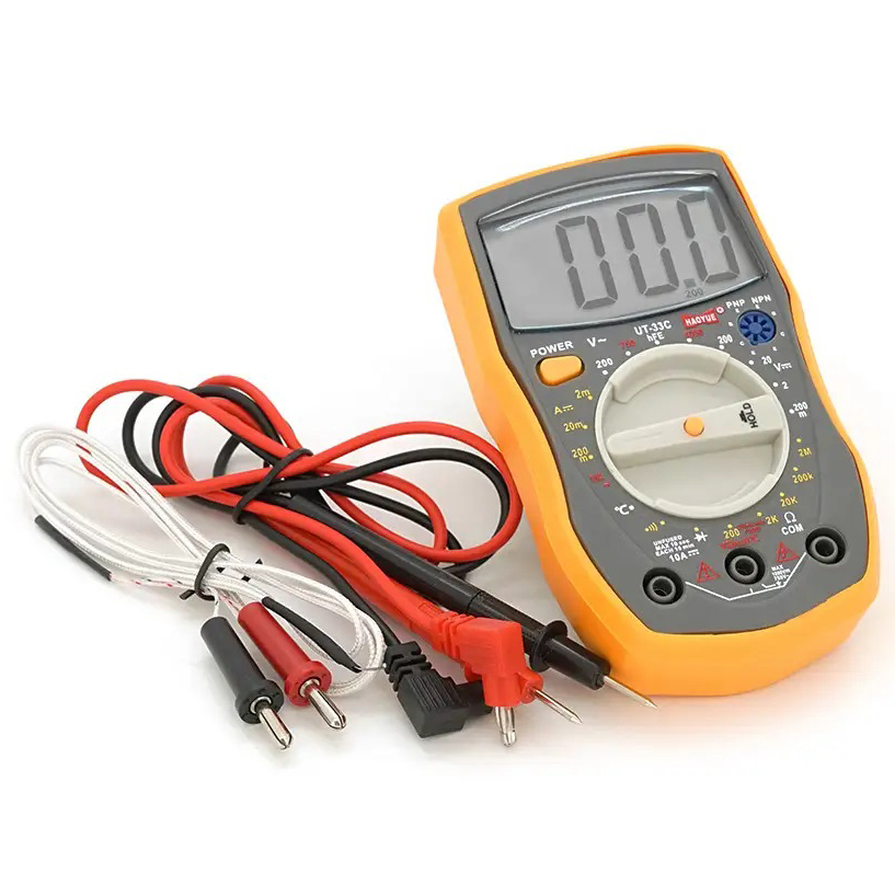 Мультиметр HAOYUE DT-33C Измерение: V(AC/DC), A(AC/DC), Ω, hFE, звонки. Функции: Data Hold, тест диодов