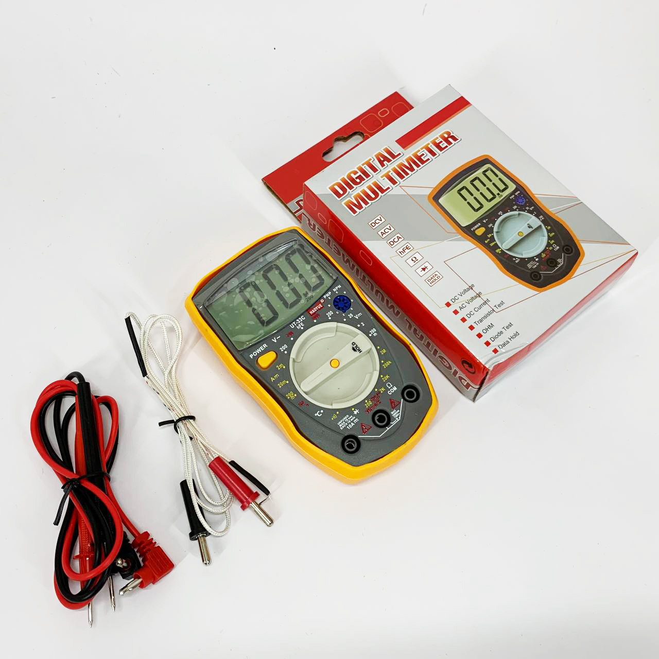 Мультиметр HAOYUE DT-33C Измерение: V(AC/DC), A(AC/DC), Ω, hFE, звонки. Функции: Data Hold, тест диодов