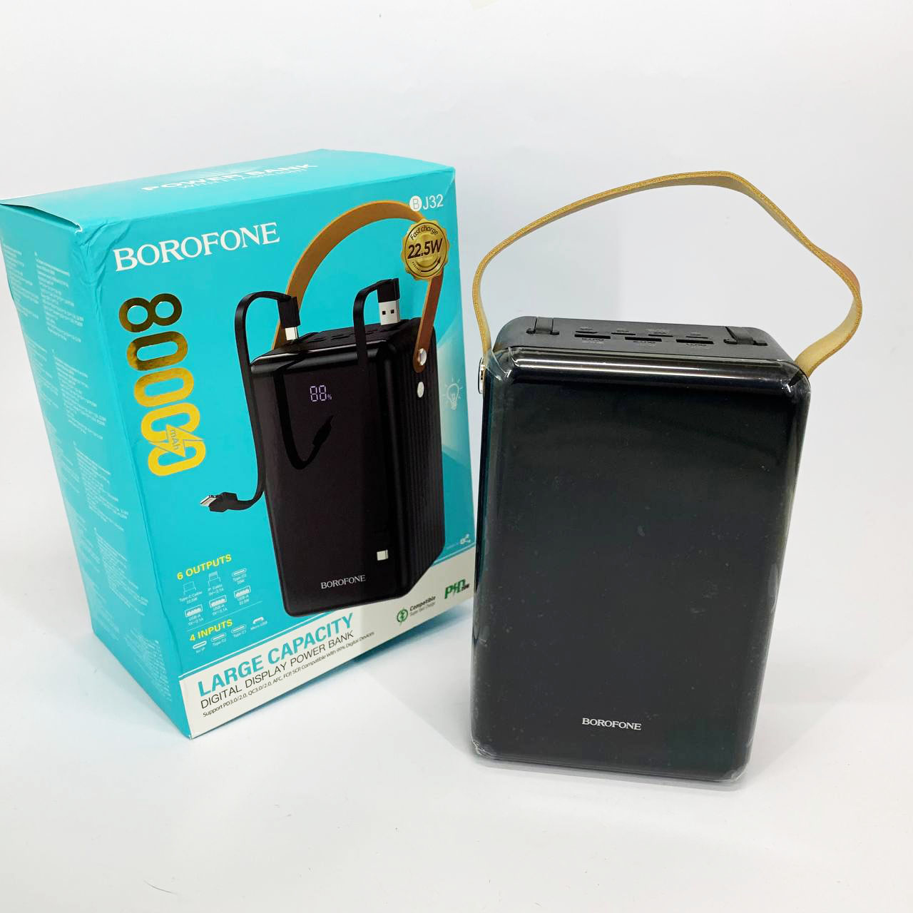 Внешний аккумулятор повербанк BOROFONE BJ32 power bank 80000mAh быстрая зарядка 22.5W