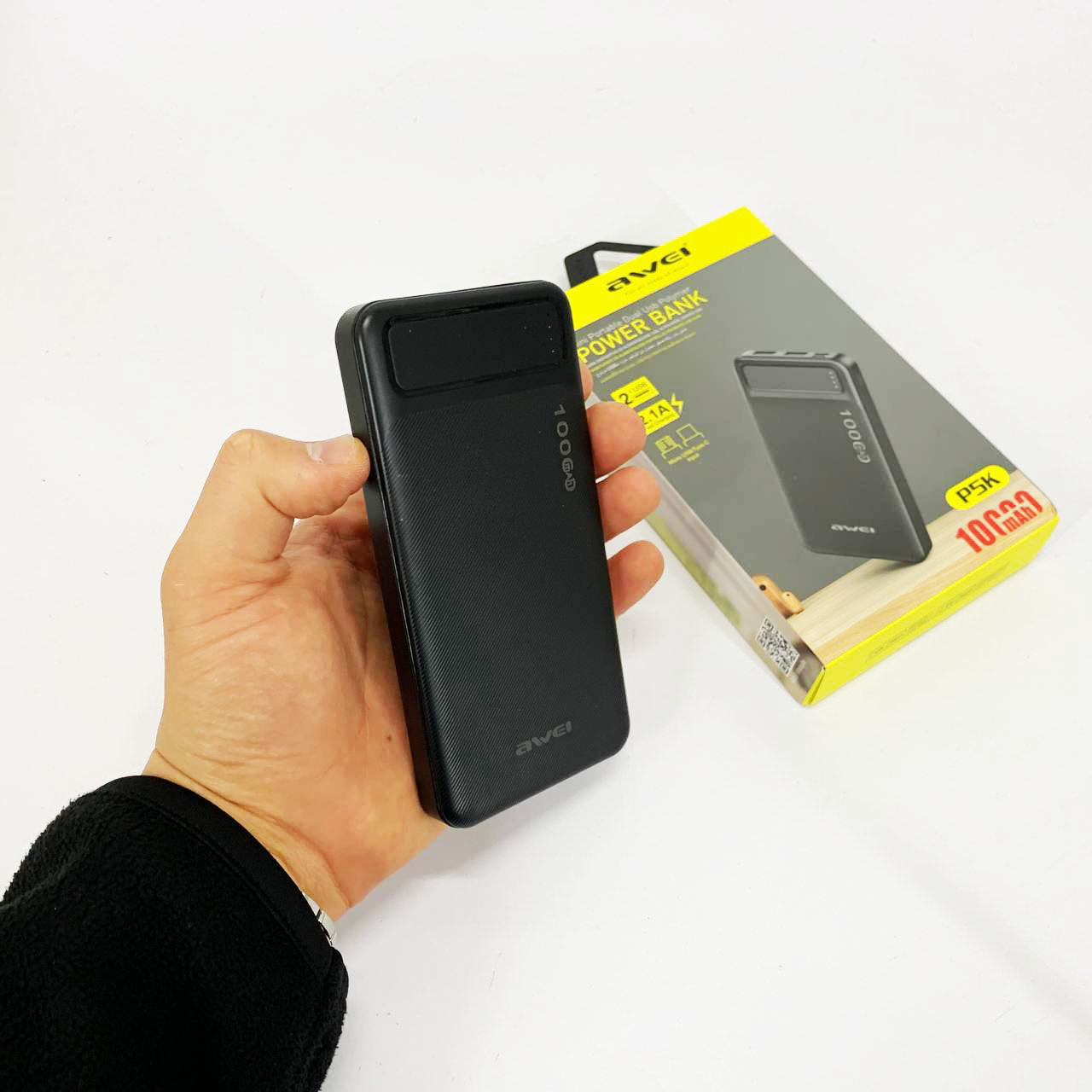 Power Bank Awei P5K 10000 mah Портативное зарядное УМБ 2xUSB черный
