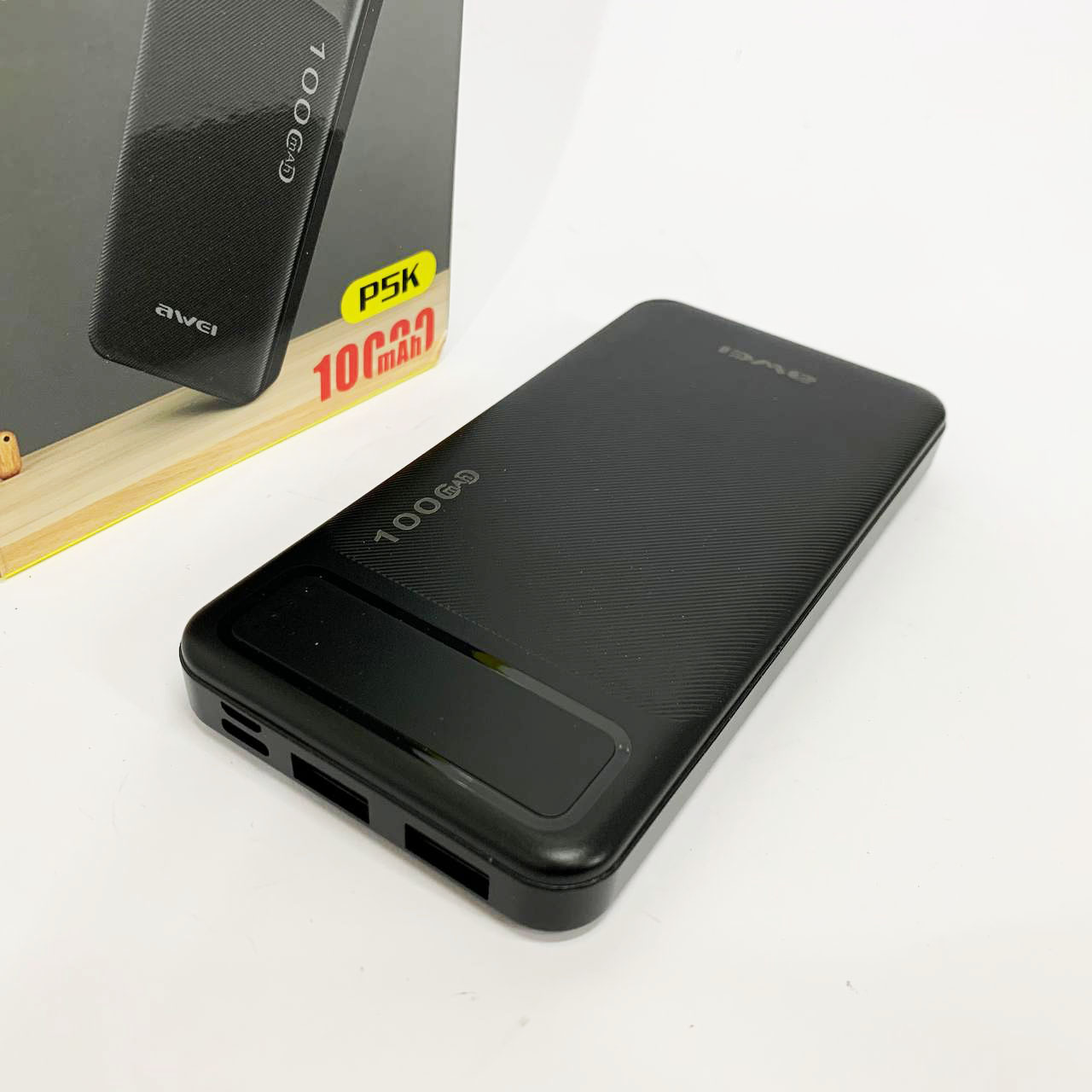 Power Bank Awei P5K 10000 mah Портативное зарядное УМБ 2xUSB черный