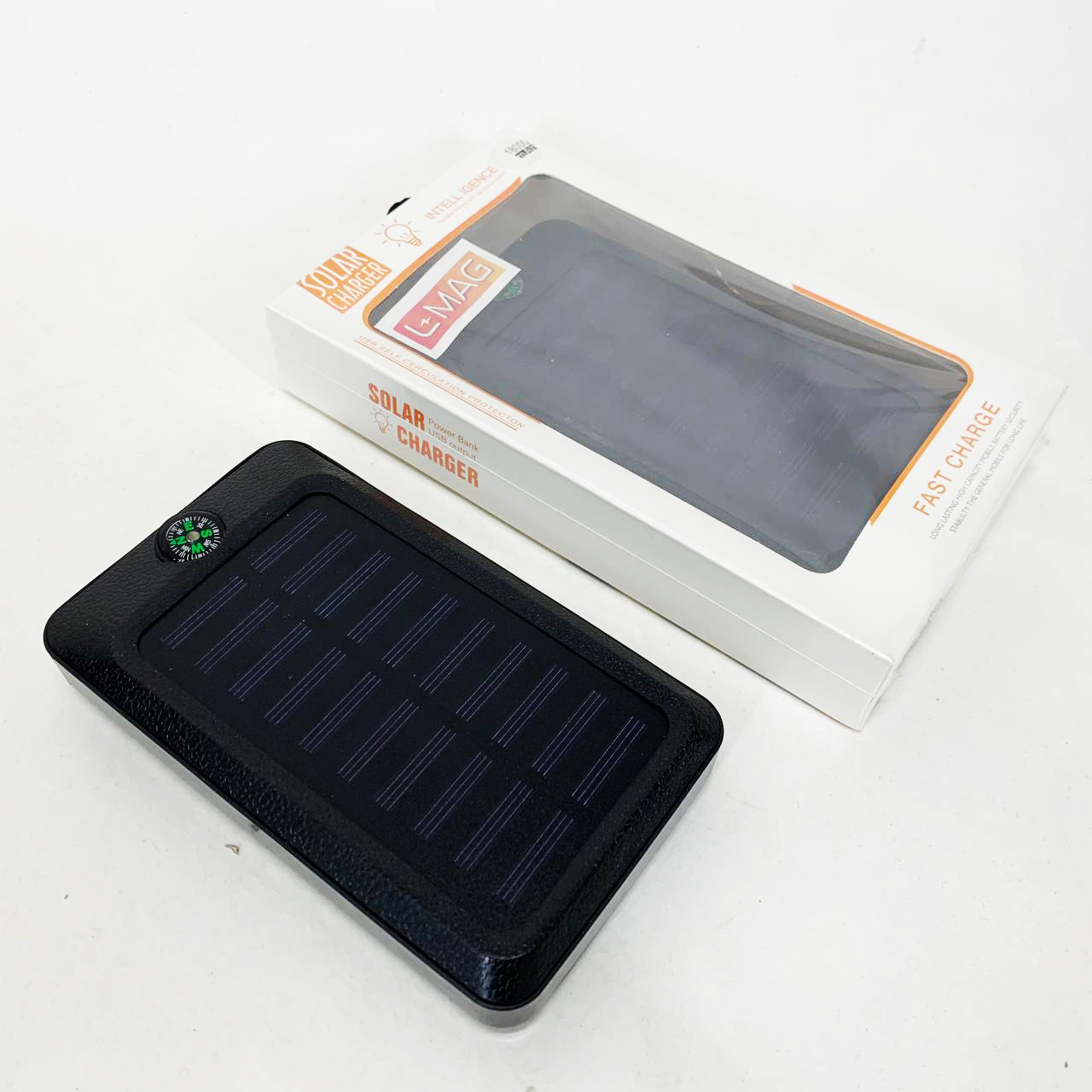 УМБ Power Bank Solar 18000 mAh мобильное зарядное с солнечной панелью и лампой, Power Bank Charger Black