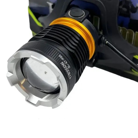 Налобный фонарь Bailong BL-A7-P50, zoom, microUSB, 2х18650, 3 режима, сверхмощный налобный фонарь