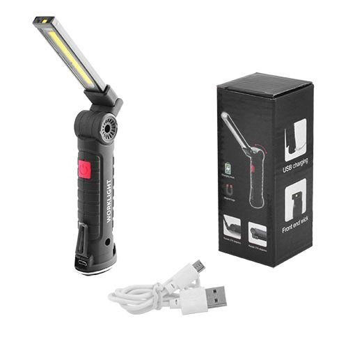 Фонарь кемпинг W51-SMD+COB, поворот на 180º+180º, магнит, зажим, крюк для подвеса, встроенный аккумулятор