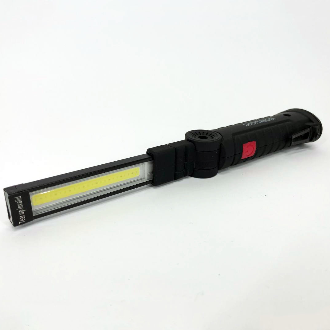 Фонарь кемпинг W51-SMD+COB, поворот на 180º+180º, магнит, зажим, крюк для подвеса, встроенный аккумулятор