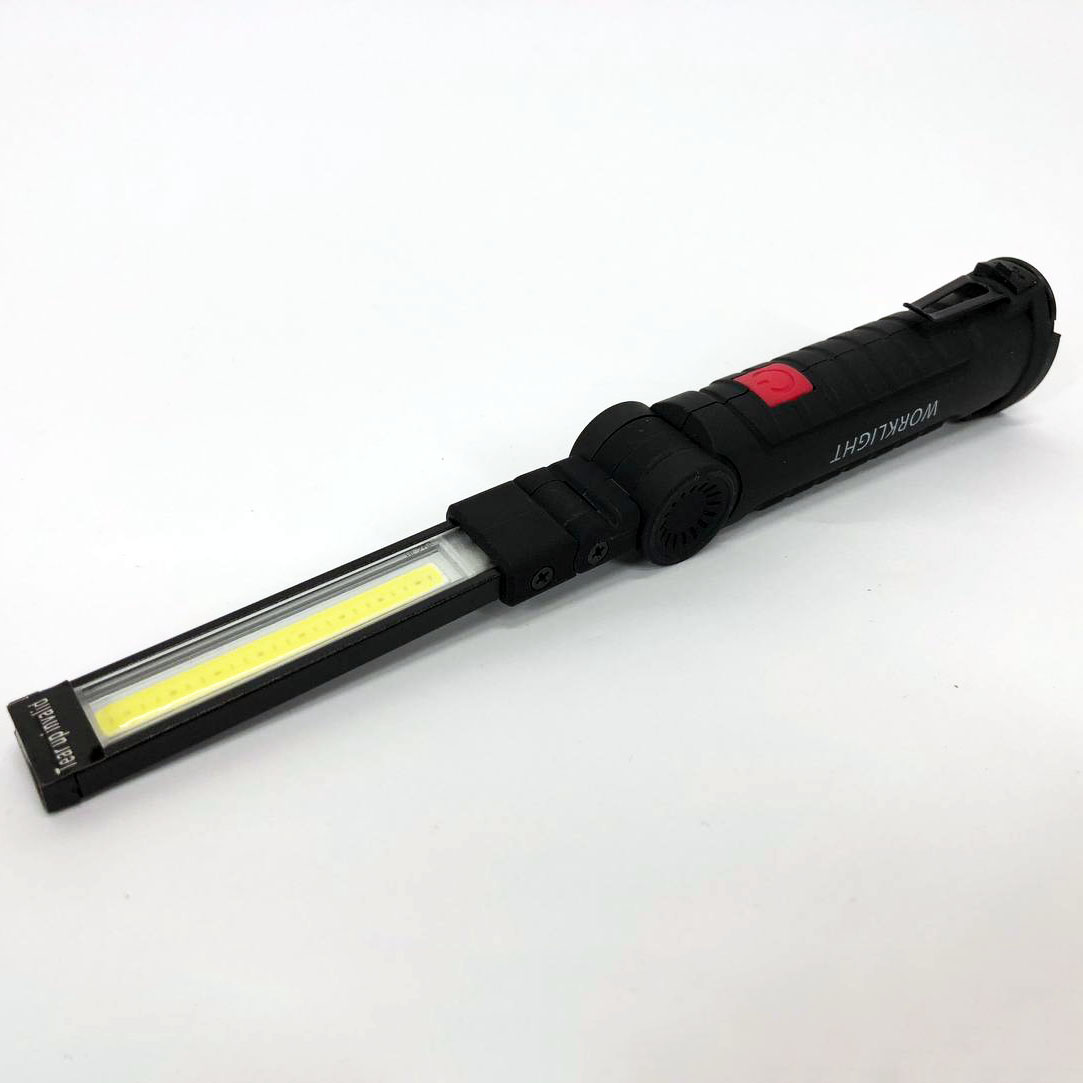 Фонарь кемпинг W51-SMD+COB, поворот на 180º+180º, магнит, зажим, крюк для подвеса, встроенный аккумулятор