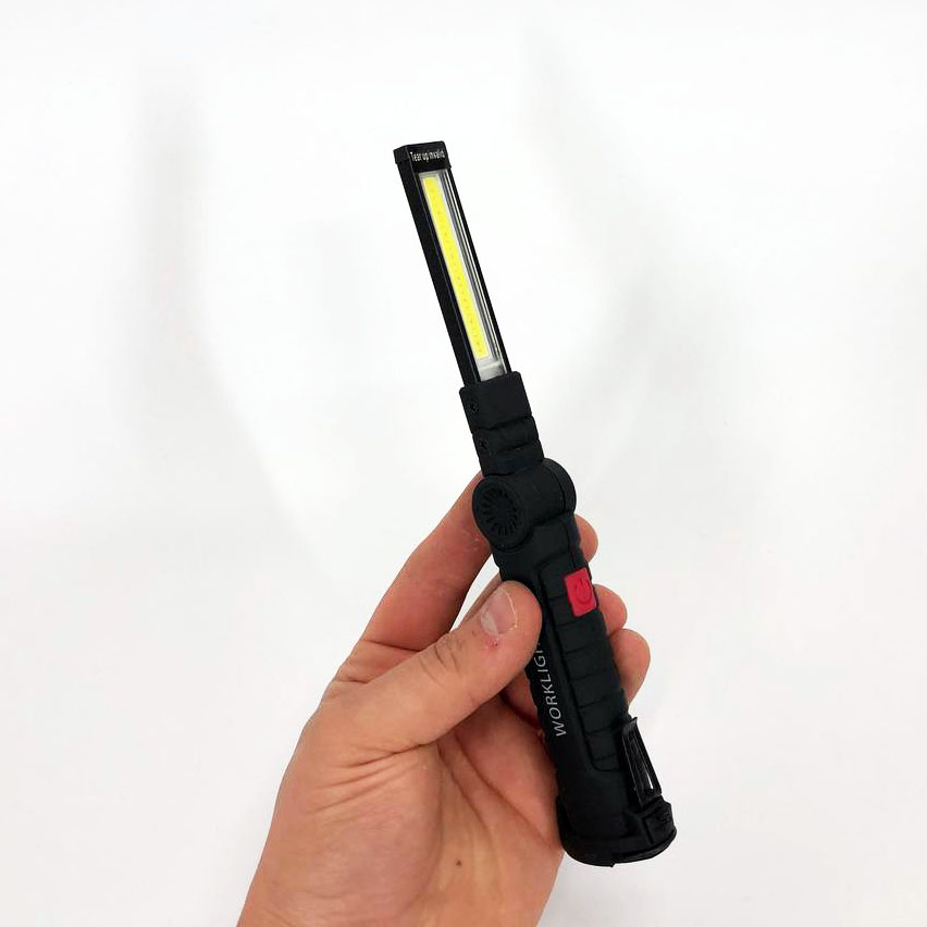 Фонарь кемпинг W51-SMD+COB, поворот на 180º+180º, магнит, зажим, крюк для подвеса, встроенный аккумулятор