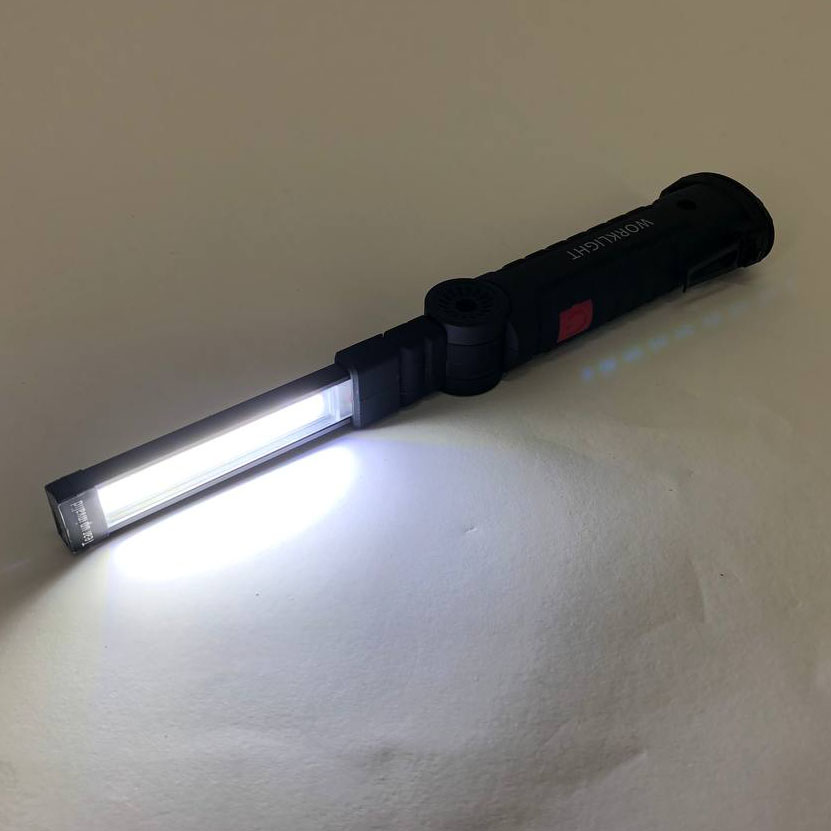Фонарь кемпинг W51-SMD+COB, поворот на 180º+180º, магнит, зажим, крюк для подвеса, встроенный аккумулятор