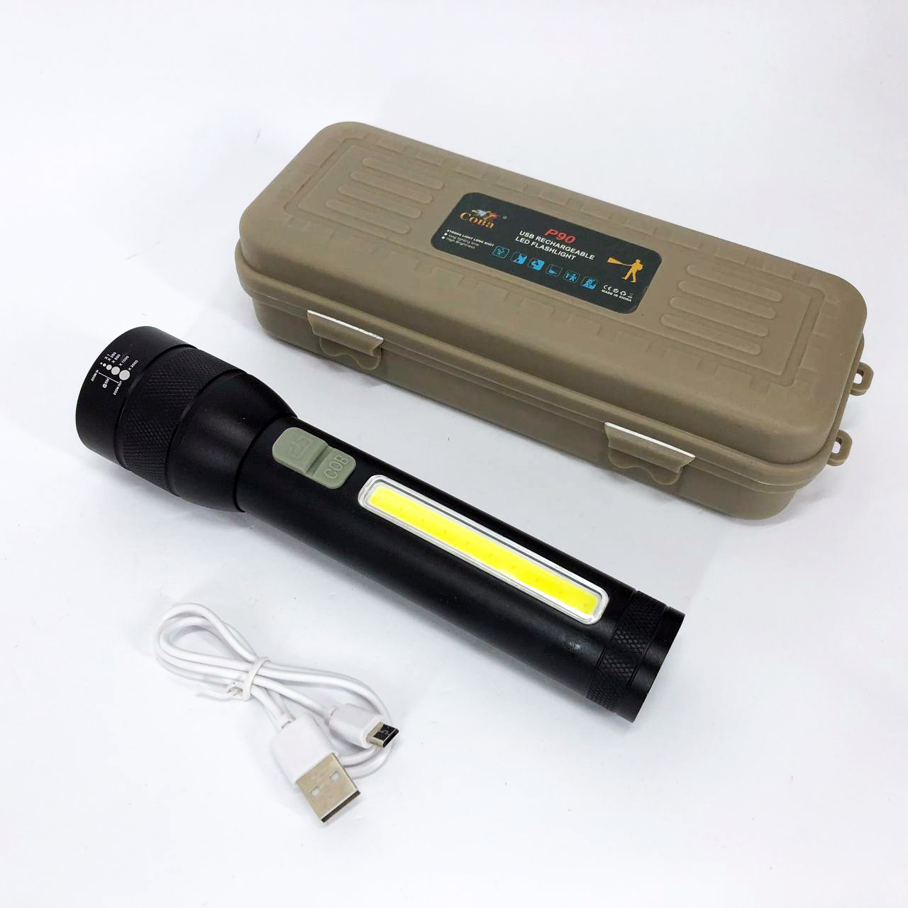 Фонарик COBA CB-C22 с мощным P90 диодом, Мощный аккумуляторный лед фонарик, Ручной фонарик led