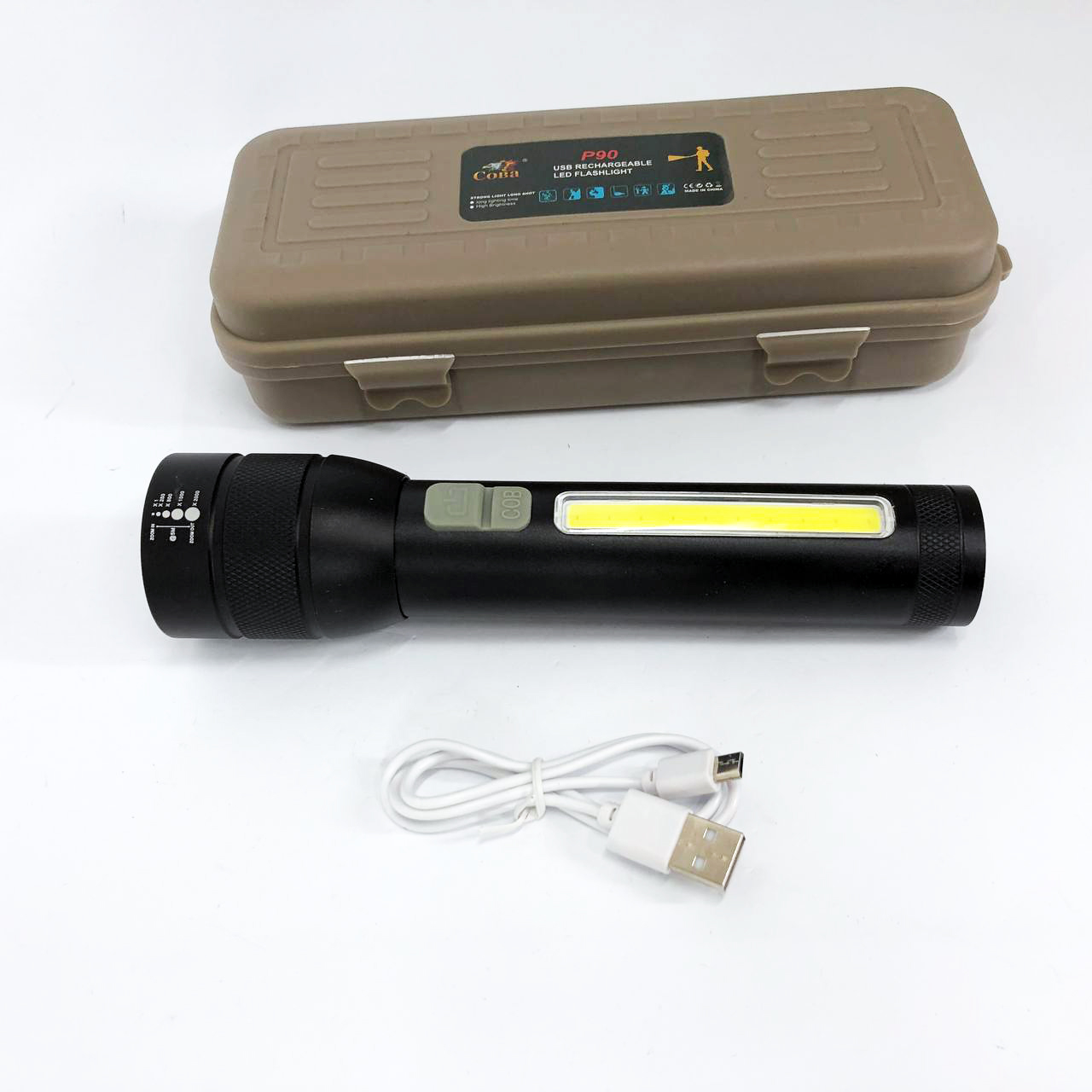Фонарик COBA CB-C22 с мощным P90 диодом, Мощный аккумуляторный лед фонарик, Ручной фонарик led