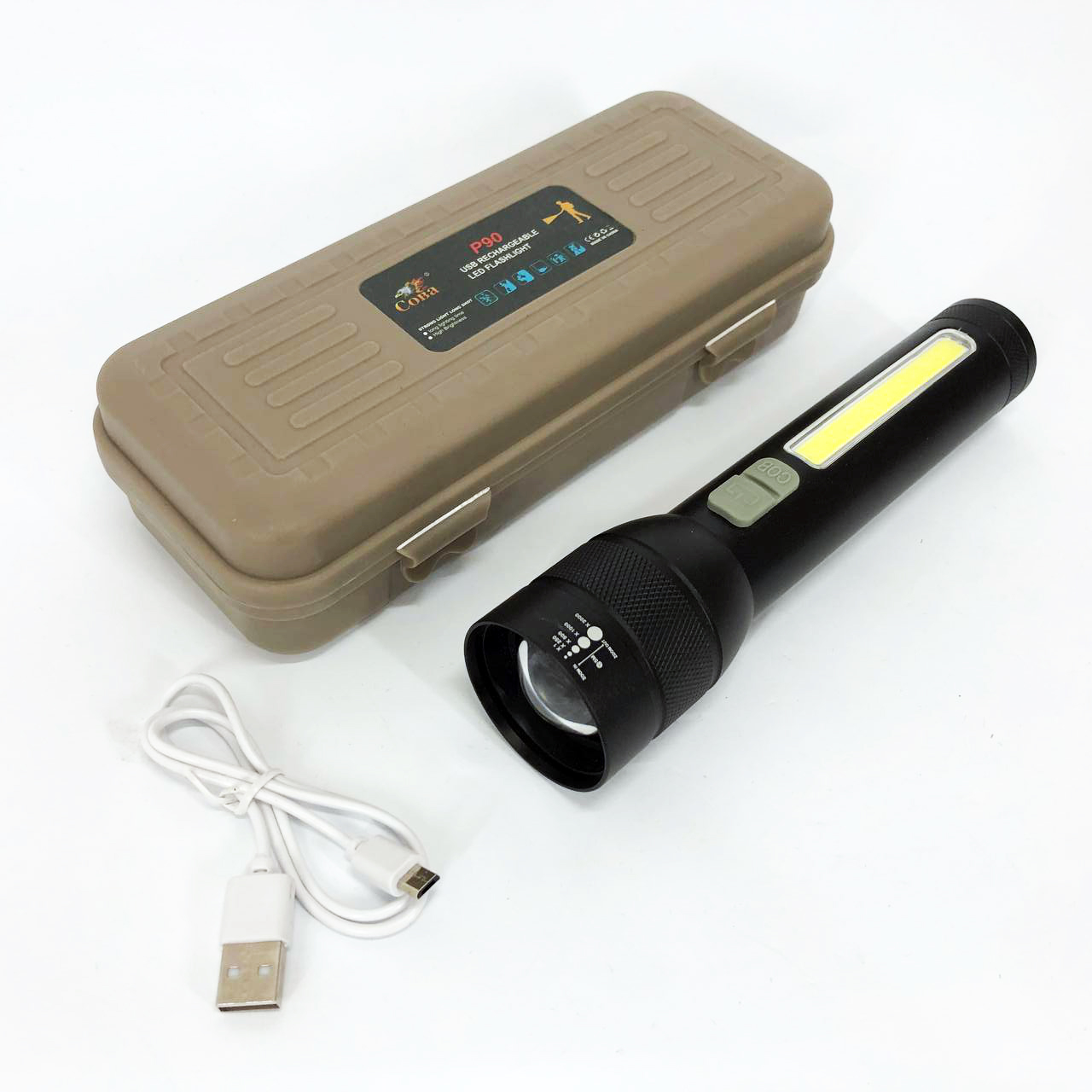 Фонарик COBA CB-C22 с мощным P90 диодом, Мощный аккумуляторный лед фонарик, Ручной фонарик led